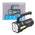 LED Flashlight: USB Rechargeable Torch with COB Spotlight, Ideal for Camping, High Lumens, Emergency Lamp, 4 Modes, Waterproof Work Light