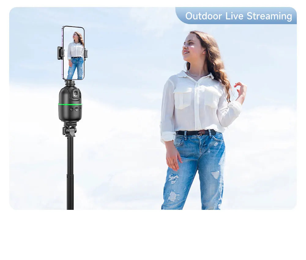 Selfieshow P03 Gimbal Stabilizer 360 Rotation Follow Focus Auto Face Tracking Tripod Desktop Cell Phone Holder for Live/Photo
