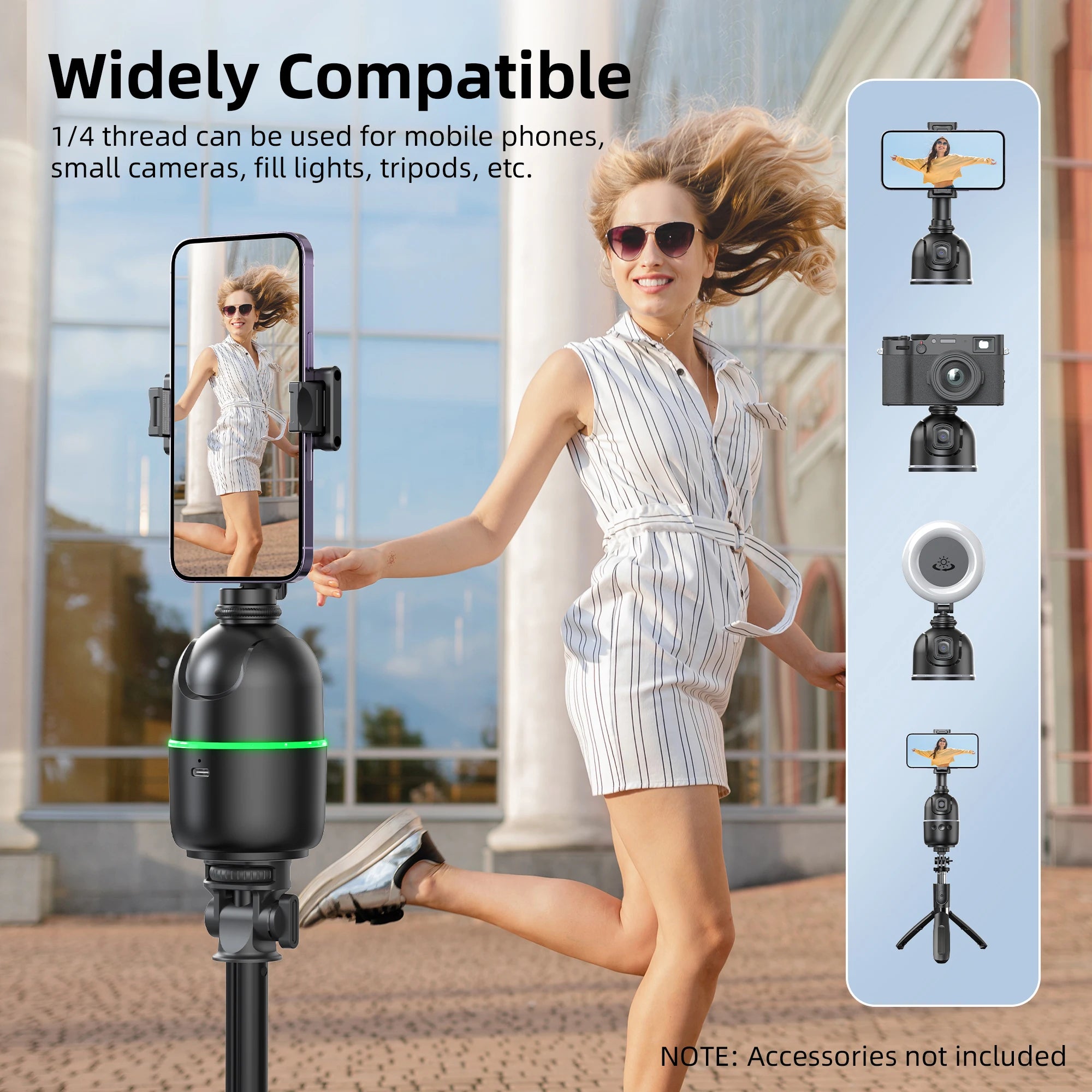 Selfieshow P03 Gimbal Stabilizer 360 Rotation Follow Focus Auto Face Tracking Tripod Desktop Cell Phone Holder for Live/Photo