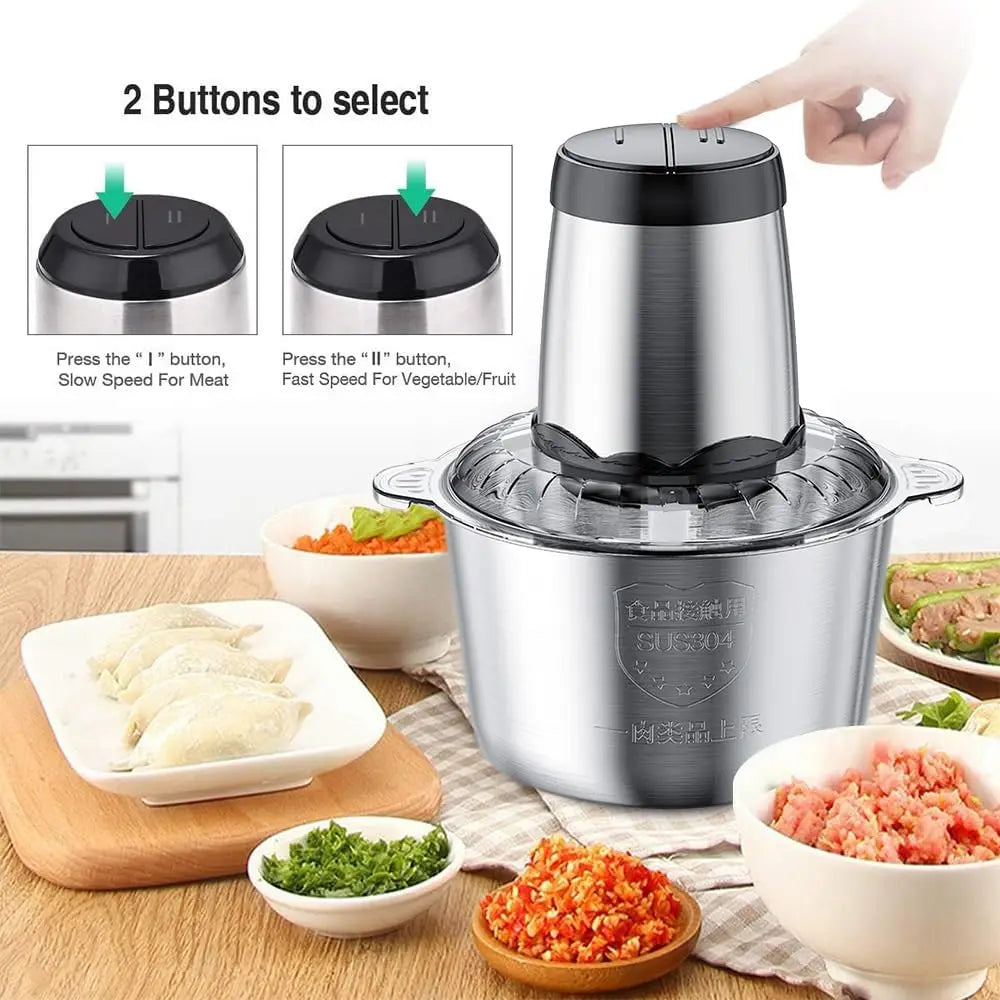 Household 304 Electric Meat Grinder Multi-functional High-power Four-blade Meat Filling Mixer Electric Food Processor