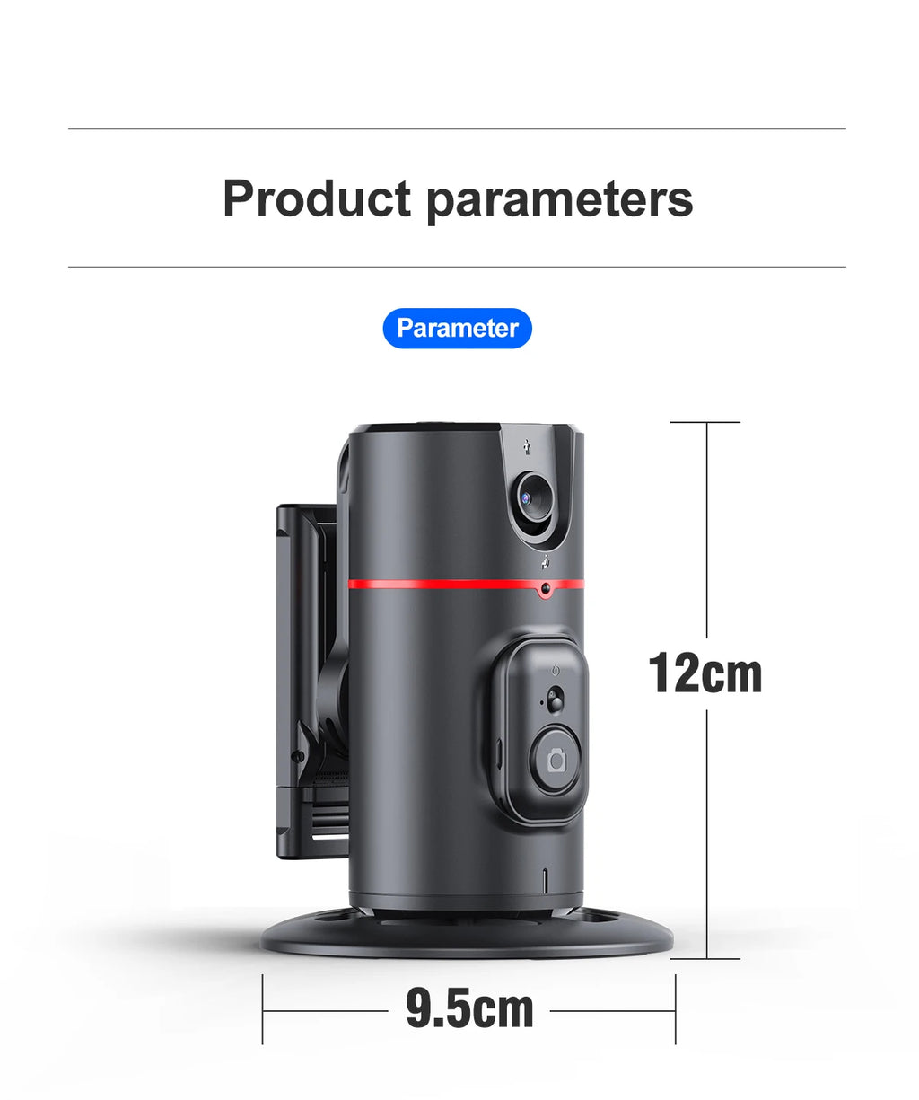 Selfieshow P02 Gimbal 360 Rotation AI Automatic Tracking Shooting Stabilizer Detachable Phone Clip Mini Selfie Stick PhoneHolder
