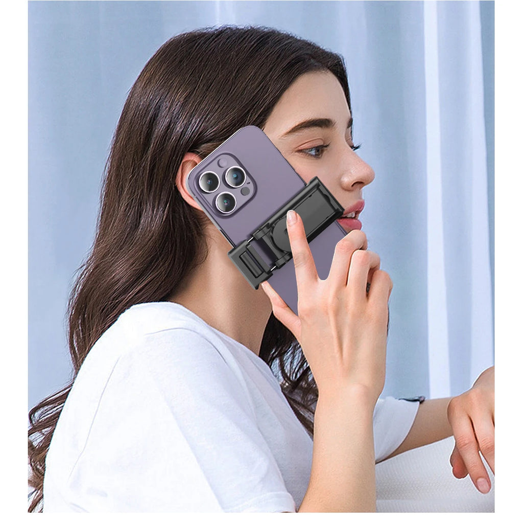 Selfieshow P02 Gimbal 360 Rotation AI Automatic Tracking Shooting Stabilizer Detachable Phone Clip Mini Selfie Stick PhoneHolder